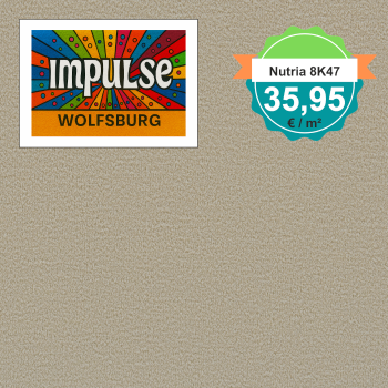 Vorwerk Nutria 8K47 beige Teppichboden – quadratische Draufsicht, Velours, 35,95 €/m²